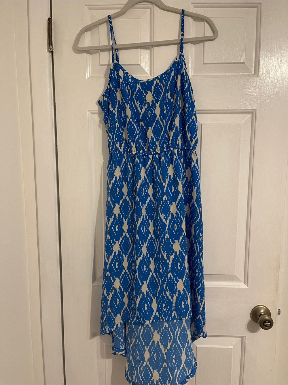 Loft Blue Patterned High-Low Dress